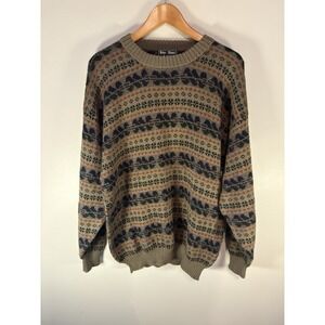 Baby Alpaca Men's Sweater Peru Geometric Soft Large